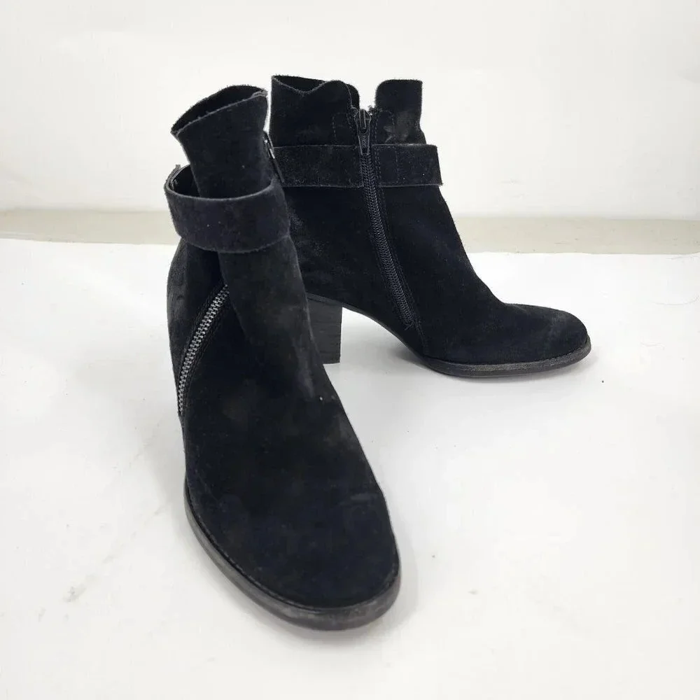 Paul Green Black Nubuck Sheridan Ankle Size Zip Comfort Chic Size 8‎